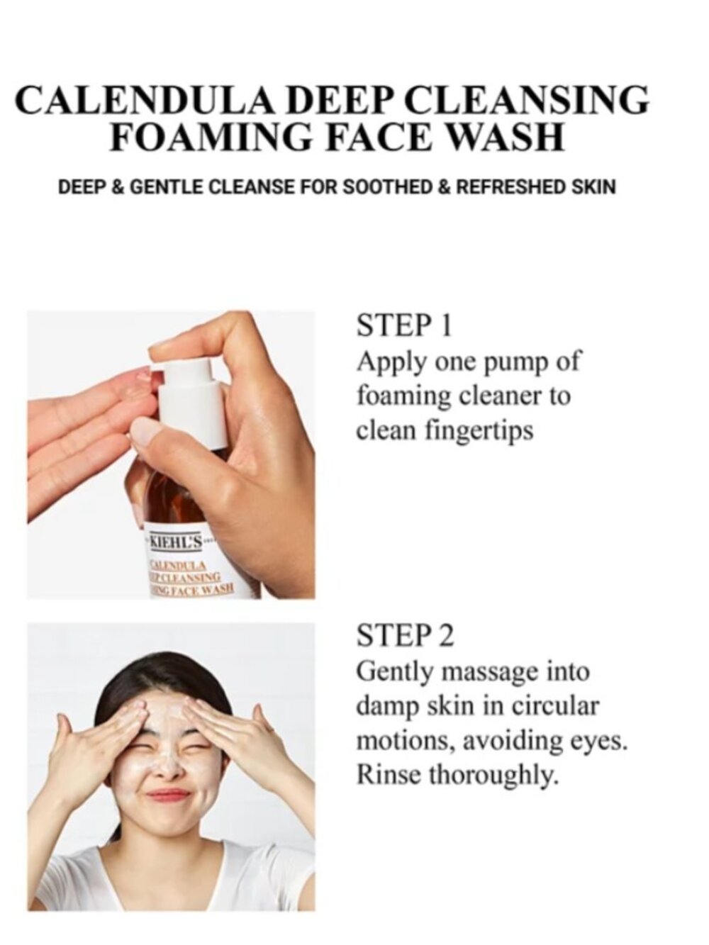 Kiehls Skincare Set-Calendula Deep Cleansing Foaming Face Wash,3 x 30ml-2pc-NEW - Picture 7 of 14